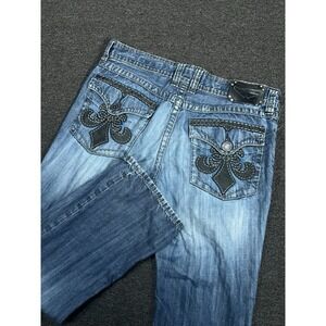 Affliction Jeans Mens 38x34.50 (Fits 39x33) Cooper Relaxed Bootcut Distress Y2K